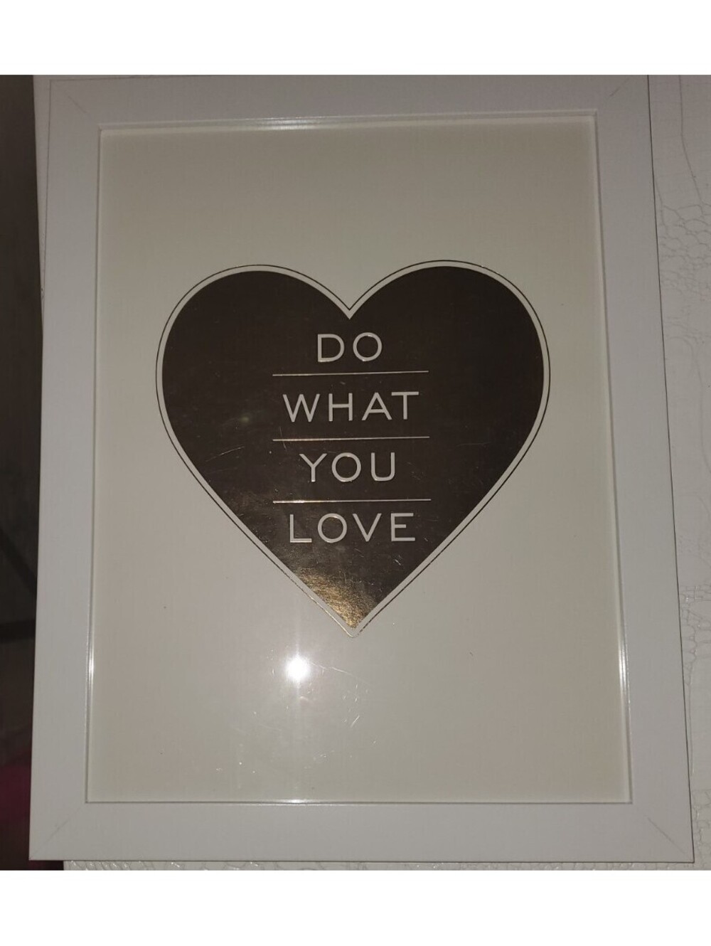 'DO WHAT YOU LOVE' WHITE FRAMED INSPIRATION QUOTE ART 13"x10.5"
